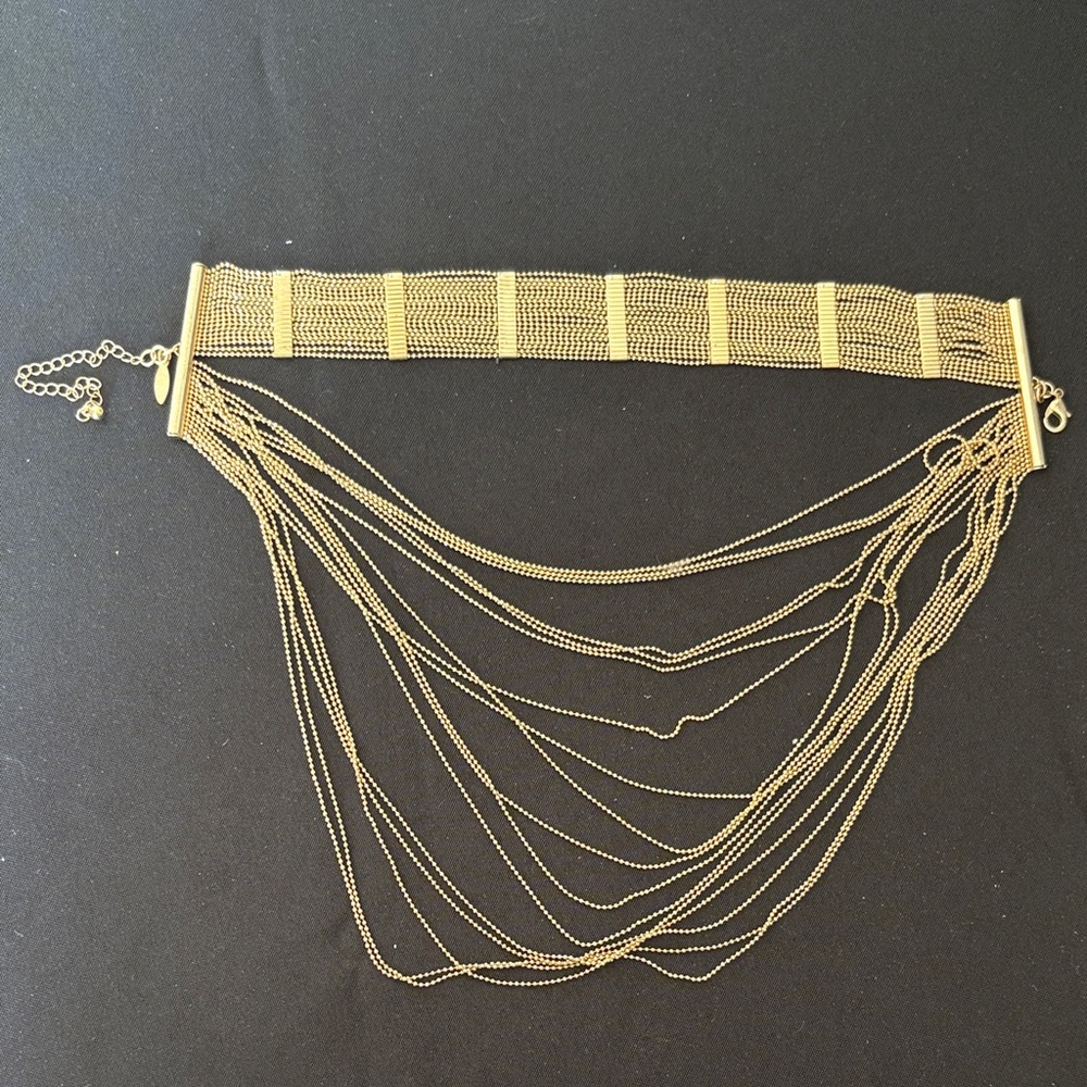 Elegant Gold Choker with Necklace